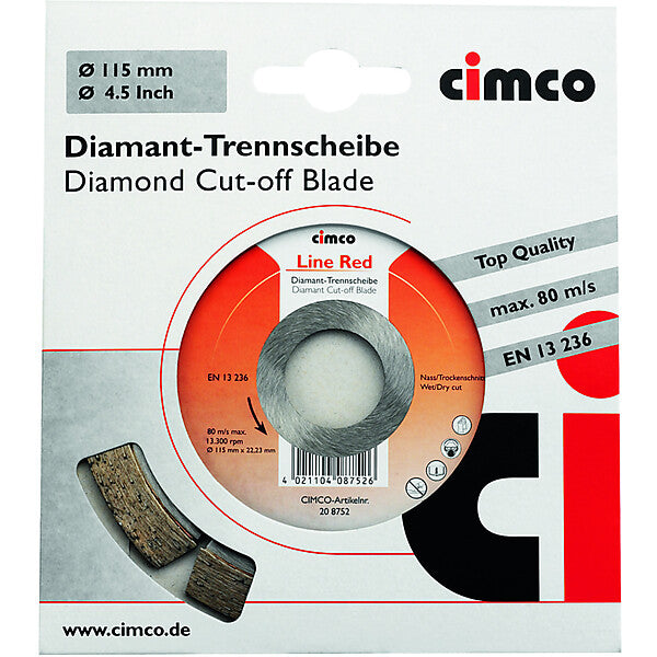CIMCO Diamanttrennscheibe D=115mm 208752